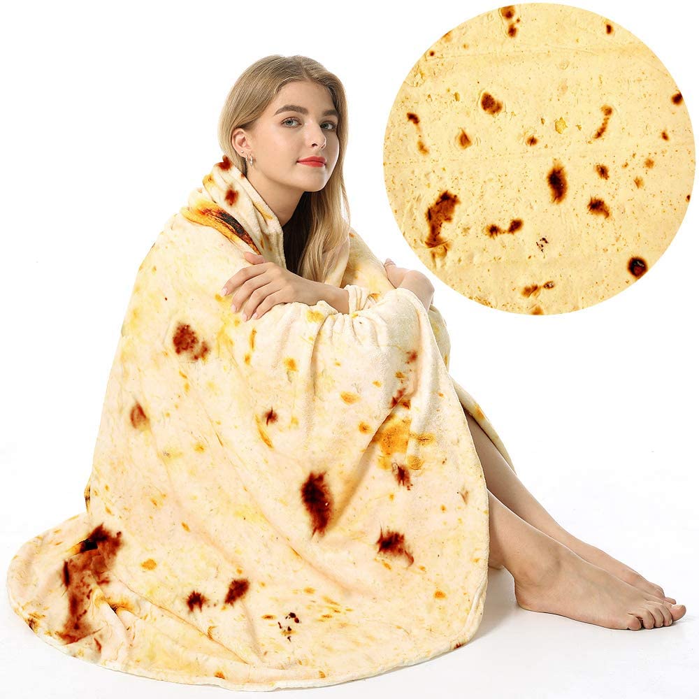 Burritos Tortilla Blanket for Adult and Kids,Swaddle Wrap Flannel Fleece Throw Taco Blanket Burrito-1, 47 inches