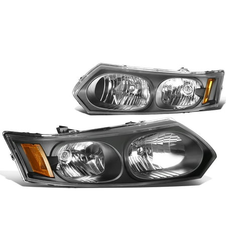 Saturn Dealer - For 2003 to 2007 Saturn Ion Headlight Black Housing Amber Corner Headlamp 04 05 06 Sedan Left+Right