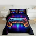 thumbnail image 2 of Manfei Gamer Gaming Full Size Comforter Sets,Modern Video Game Bedding Comforter Set,Retro Cartoon Gamepad Bedding Sets For Kid Boy,Lightweight Room Decorative Reversible,3pcs, 2 of 8