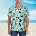 thumbnail image 2 of Balery Winter Skiing Penguin Camisas hawaianas de manga corta para hombre, camisas playeras de corte holgado, camisas de vacaciones con botones,Small, 2 of 7