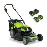 Costway 40V 18''  Brushless Cordless Push Lawn Mower 4.0Ah Batteries & 2 Charger (2 x 20V)