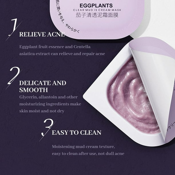 Eggplant Essence Mask Clear Mud Cream Moisturizing Smear Type Mask Tender  And Moisturizing Skin Paste 