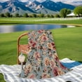 thumbnail image 4 of 1pc Soft and Warm Floral Rose Flannel Blanket for Couch, Sofa, Office, Bed, Camping, and Traveling, 4 of 8