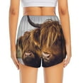 thumbnail image 2 of Lsque Portrait Of Cow With Its Baby Cow Printed Women's Running Shorts with Liner Pockets,Elastic Quick Dry Workout Athletic Gym Yoga Shorts,Womens High Waist Shorts-XX-Large, 2 of 9