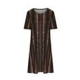 thumbnail image 5 of IROINNID Long Dress For Women Temperament Round-Neck Short Sleeve Print Casual Loose Pocket Dress Cheap, 5 of 9