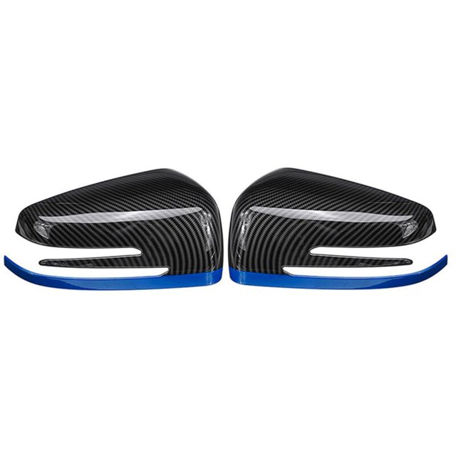 2 tapas de espejo retrovisor lateral para coche para C E Cla Gla Class W176 W117 Fiber+Blue
