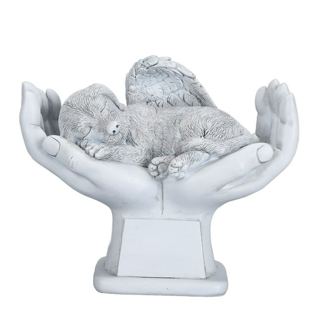 Statue Commémorative pour Animaux, Statue en Résine d'Ange Chien Chat Pierre Commémorative pour Chien Marqueurs de Tombe pour Animaux pour Jardin Commémoration de Pierre Tombale