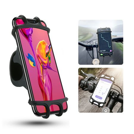EEEKit Bike Phone Mount, Universal Adjustable Silicone Bicycle Phone Holder for Cycling GPS/Map/Time/Music, Fit for iPhone 11/11 Pro XS/XR/8/8 Plus, Samsung Galaxy S9/S8,