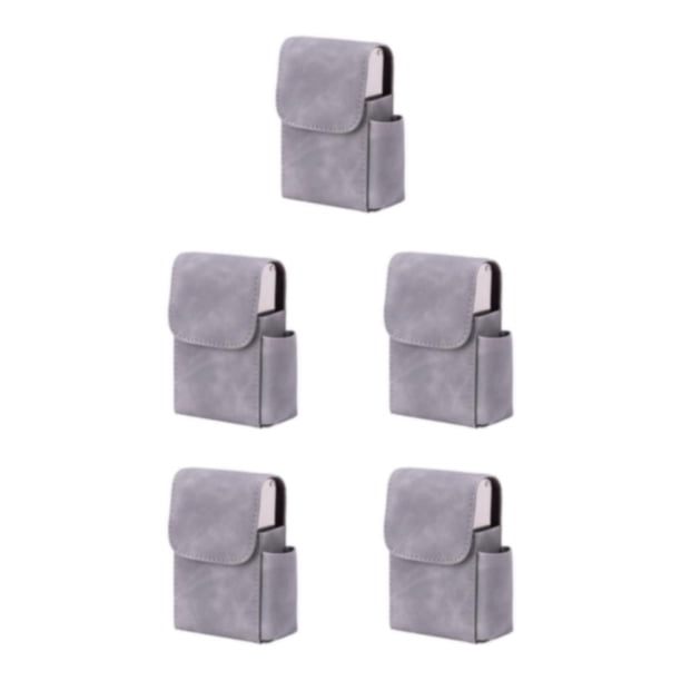 Billuyoard Caja de cigarrillos liviana y portátil con estuche para tarjetas de visita Estuche para cigarrillos de PU de amplia aplicación Gris Type2 NO2