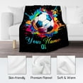 thumbnail image 5 of Personalized Soccer Gifts for Boys 8-12, Custom Soccer Blanket Gifts for Soccer Lovers, Flannel Throw Blanket for Kids Girls Teens, Soccer Decorations for Room Team Player (Colorful, 60x80 Inch), 5 of 6