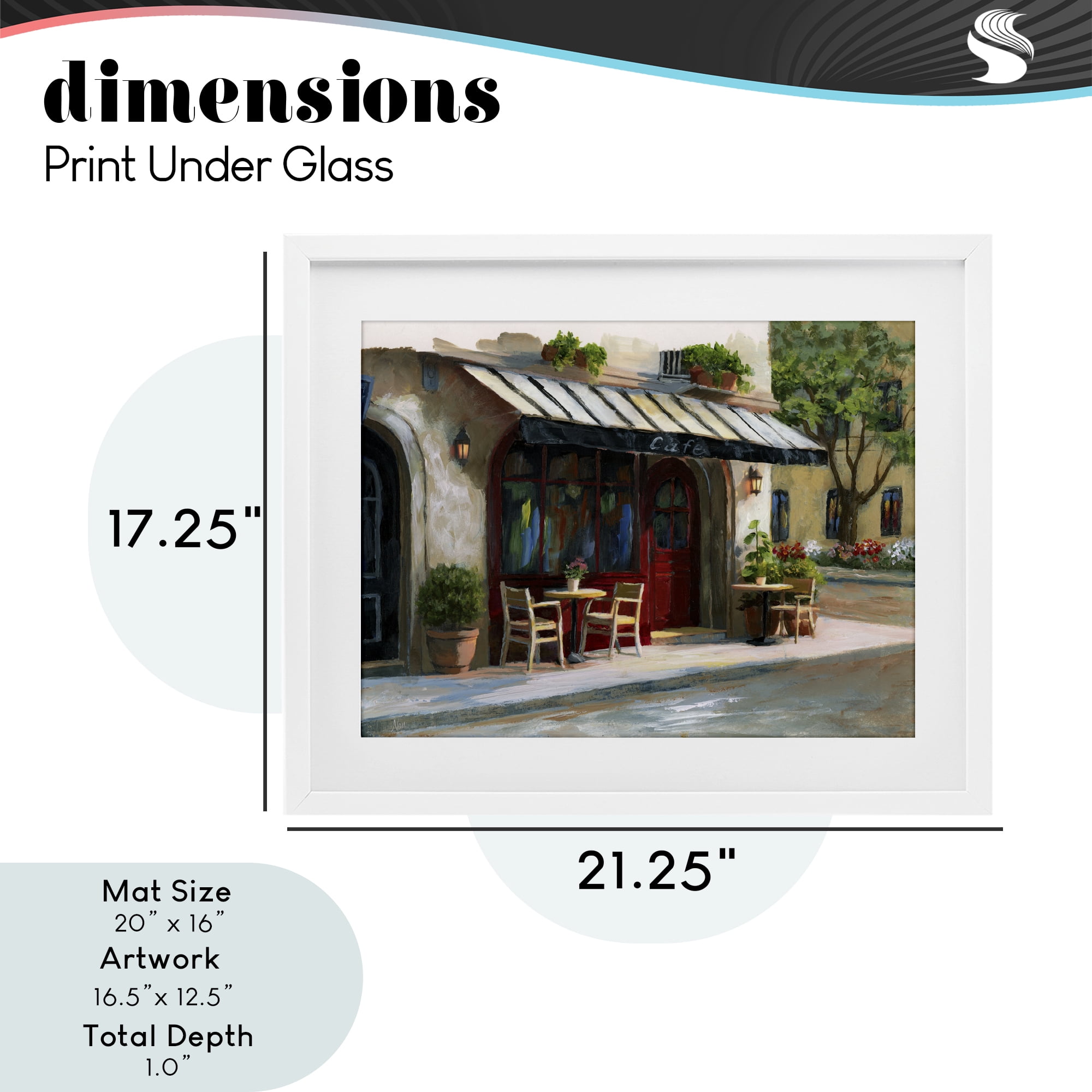 Stupell Industries Charming Sidewalk Cafe Tables White Framed Print Under Glass, design by Nan