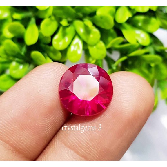 9.35 Ct Lab Grown Red Ruby Round Shape Ring Size Loose Gemstone For Extra Gift