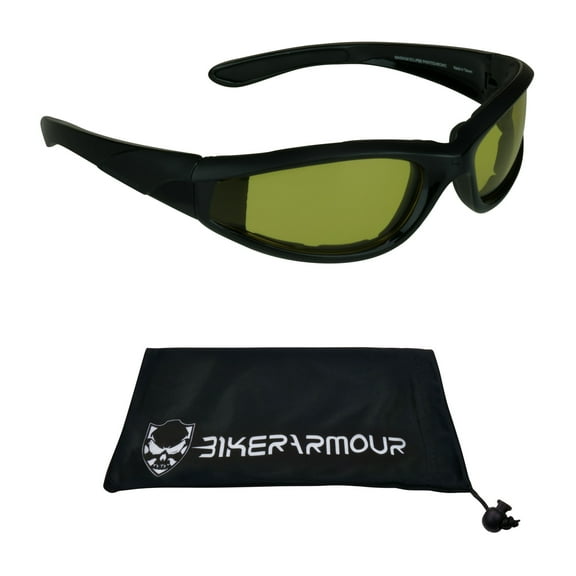 Motorcycle Night Riding Safety Glasses with Yellow Lenses for Men and Women.