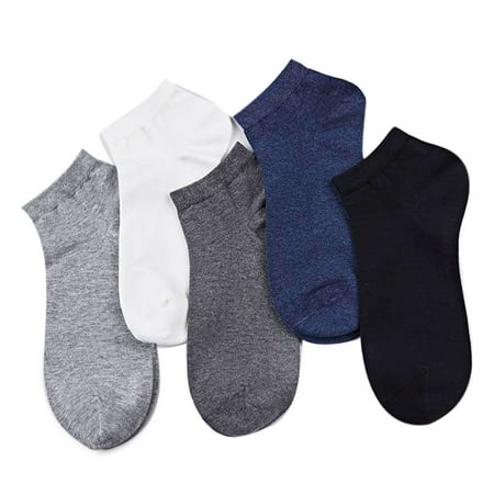 

JunDanmall 5Pairs Men Color Block Elastic Soft Cotton Sweat Absorbant Low Cut Ankle Socks
