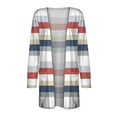 thumbnail image 4 of Camiseta de manga larga para mujer a la moda, cárdigan con frente abierto de otoño, prendas de vestir exteriores holgadas, blusa con estampado de rayas, abrigo, Tops Fridja  BV0+4117, 4 of 5