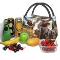 thumbnail image 3 of Fotbe Countryside Flower Cow Bolsa Térmica Portátil con Estampado, Bolsa de Entrega de Alimentos Aislada, Bolsa Reutilizable de Gran Capacidad para Comidas y Supermercado, 3 of 6