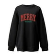 thumbnail image 4 of Merry Christmas Tree Sweatshirts for Women Graphic Crewneck Oversized Sweater Cotton Tops Printed Long Sleeve (XX-Large, Black 02), 4 of 6