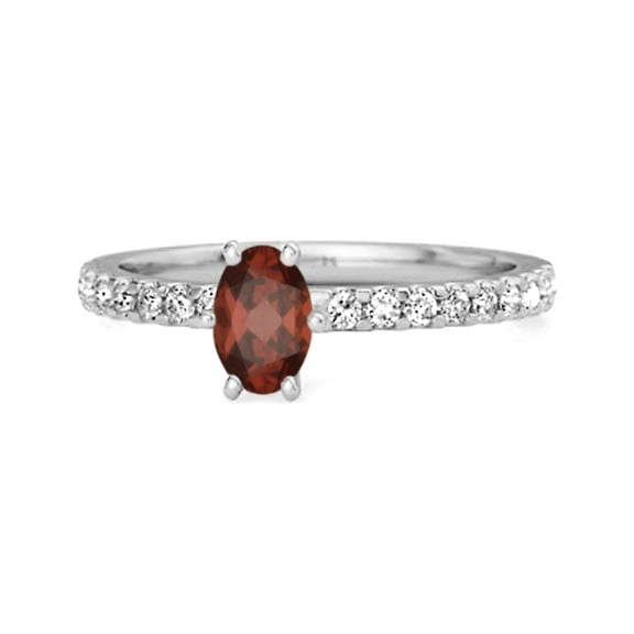 925 Sterling Silver 0.62 Ctw Garnet Solitaire Accent Dazzling Women Valentines Day Gifts Ring