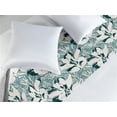 thumbnail image 2 of Wild Nature Bed Runner, Exotic Jungle Inspired Abstract Drawn Leaves Pattern on Stripes, Decorative Accent Bedding Scarf for Hotels Homes & Guest Rooms, Queen, White Dark Teal Seafoam, by Ambesonne, 2 of 3