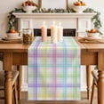 thumbnail image 2 of Table Runner 60 Inches Long for Kitchen Dining, White Grid Dresser Scarf Farmhouse, Dining Table Decorations for Wedding/Parties, Colorful Plaid Modern Geometric Pattern 13 x 60 In, 2 of 8