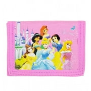 Disney Princess Cinderella, Belle Pink Girls Trifold Wallet/Card Holder for Kids