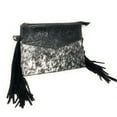 thumbnail image 2 of Texas West Handcrafted Genuine Leather Cowhide Women's Fringe Clutch Crossbody Bag in 3 Colors, 2 of 5