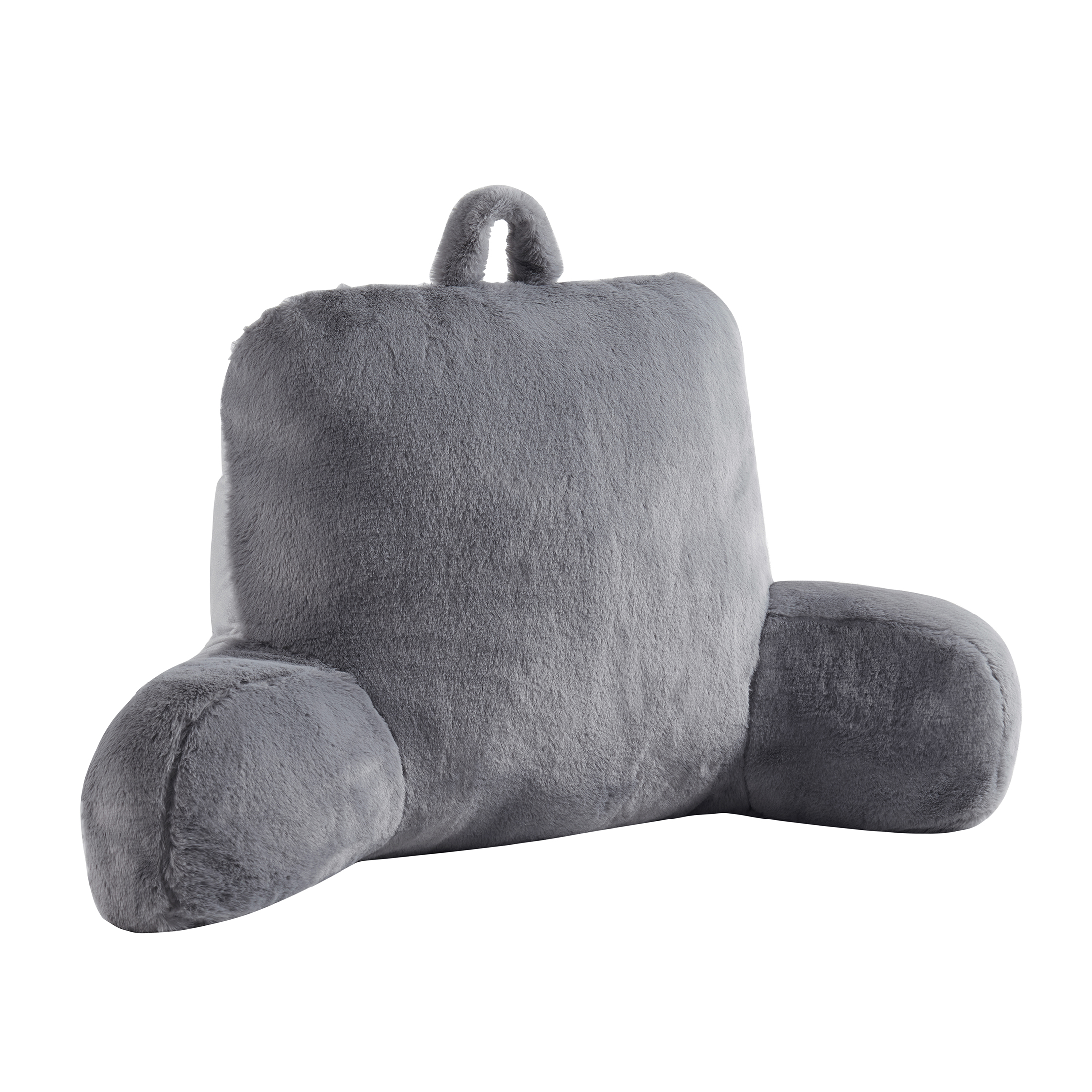 Mainstays Faux Fur Plush Bedrest Pillow, Specialty Size, Gray - image 5 of 6