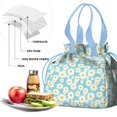 thumbnail image 4 of Sunflower Drawstring Lunch Bag Women - Drawstring Lunch Bag Insulated for Work Office - Stain-Resistant Large Lunchbags for Women with Multi-Pockets, 4 of 6