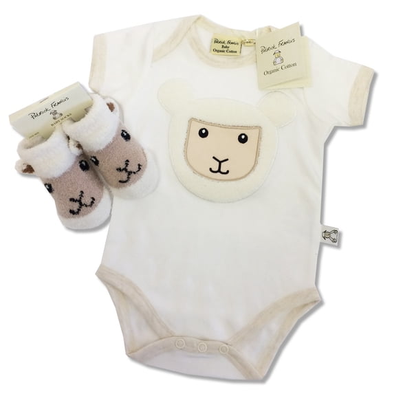 Cream Baby Sheep Bib & Vest Set by Patrick Francis