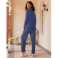 thumbnail image 2 of Ekouaer 2 Pack Women's Pajama Set Soft Long Sleeve Sleepwear Loungewear Pjs Sets with Pockets, 2 of 6