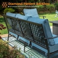 thumbnail image 4 of Sophia&William 9 Seat Patio Furniture Set Outdoor Metal Conversation Set with Ottomans & 2 Rocking Chairs & 2 Fixed Chair & 5.75" Thickened Cushions, Navy Blue, 4 of 8