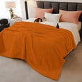 thumbnail image 3 of Burnt Orange Fleece Throw Blanket for Couch, Country Modern Farmhouse Solid Fall Orange Microfiber Flannel Blanket for All Season, Lightweight Soft Throw Blankets for Women, Girls, Adults, 50"x80", 3 of 9