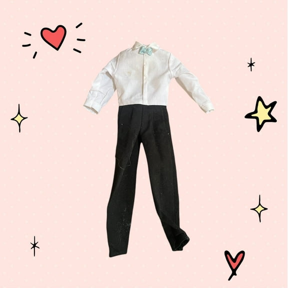 Ken One Piece Outfit Black Pinstripe Suit Pants Tie Shirt K262