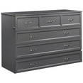 thumbnail image 4 of Bowery Hill Queen Traditional Solid Wood Murphy Bed Chest with Mattress in Gray, 4 of 16