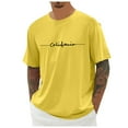 thumbnail image 2 of Mens T-Shirts Short Sleeve Lightweight Cooling Casual Crew Neck Basic Tee Shirts Yellow L3, 2 of 4
