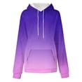 thumbnail image 5 of ShomPort Womens Oversized Sweatshirts Gradient Color Fleece Hoodies Long Sleeve Pullover with Pocket (Purple 66), 5 of 5