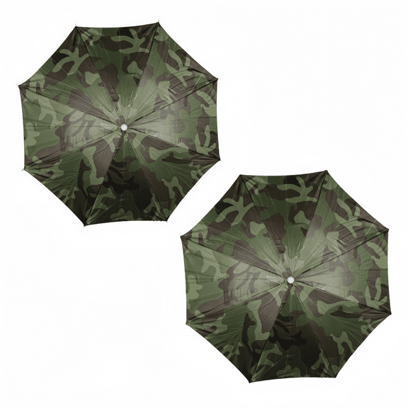 2PCS Fishing Umbrella Hat With 30CM Camouflage Band For Outdoor Activities