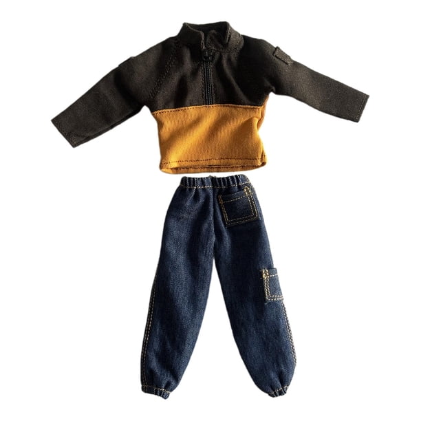 Disfraz de Top y pantalones de manga larga 1:12, traje elegante para Cosplay, ropa de moda para muñeco masculino de 6 pulgadas, accesorios de figuras