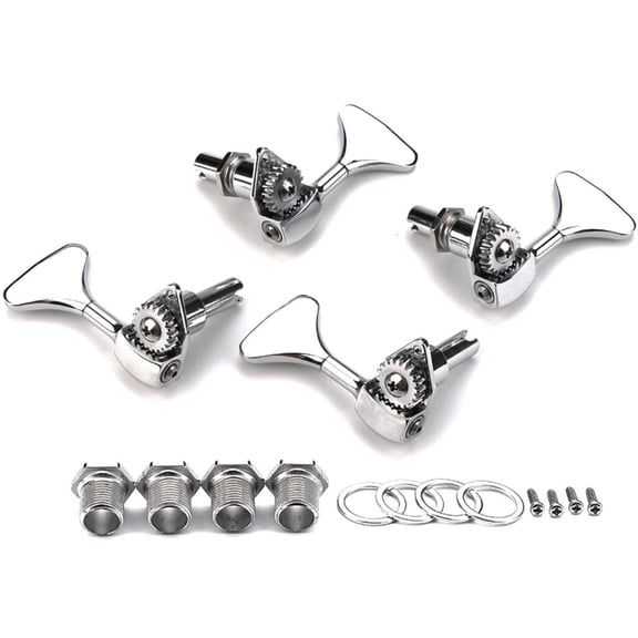 YongCo Electric Bass Tuner Peg 4 String Bass Machine Head Knobs Open Gear Bass Tuning Pegs for Electric Guitar Bass Hardware