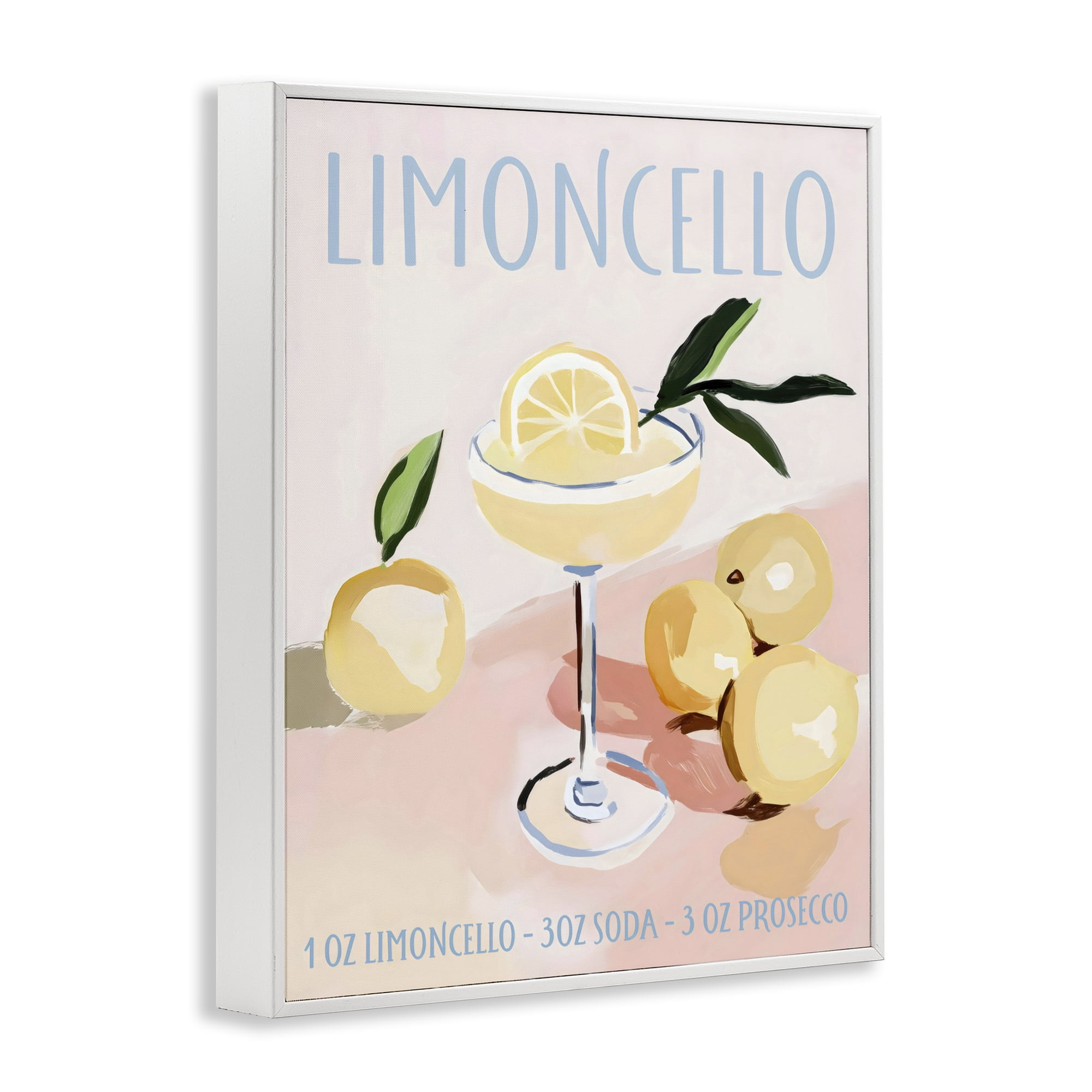 Stupell Industries Limoncello Summer Cocktail White Framed Giclee Art, design by Sisi and Seb