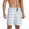 thumbnail image 2 of Naloa Blue Checkboard Men's Short Pajama Pants, Lounge Comfort Shorts with Elasticized Waistband and Side Pockets - 3X-Large, 2 of 9