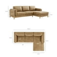 thumbnail image 4 of Modway Roscoe Right-Facing Vegan Leather Sectional Sofa with Chaise in Brown, 4 of 7