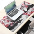 thumbnail image 6 of Japanese Cherry Blossom Mouse Pad 35.4x15.7in XXL Full Desk Pink Watercolor Art, Cool Design Gaming Mousepad, Extended Large NonSlip Rubber Base, Stitched Edges, 6 of 6
