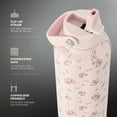 thumbnail image 2 of Thyme & Table 24oz Stainless Steel Cleo Bottle with Straw, Roses, 2 of 7