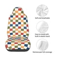 thumbnail image 3 of Lsque Floral Checkerboard Pattern Car Seat Covers for Front Seats , Waterproof Seat Covers for Cars, Sporty Front Seat Covers,Car Seat Cover Protector Front Seats, 3 of 5