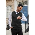 thumbnail image 3 of COOFANDY Men's Sweater Vest V Neck Slim Fit Cable Knitted Sleeveless Pullover Sweater, 3 of 5