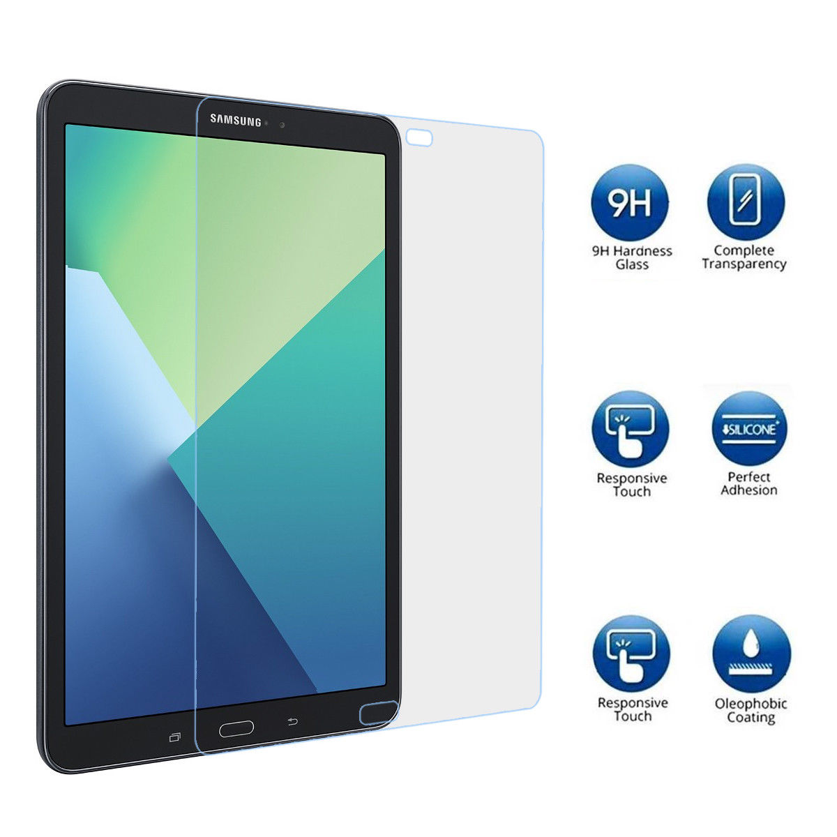 Galaxy Tab A 10.1 with S Pen Screen Protector, Mignova Tempered Glass Screen Protector with Anti-Scratch, Bubble Free for Samsung Galaxy Tab A 10.1 (with S Pen Model) SM-P580 [1-Pack] - image 2 of 6