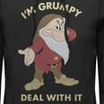 thumbnail image 2 of Men's Snow White and the Seven Dwarfs Grumpy Deal With It Portrait  Pull Over Hoodie Black Small, 2 of 4