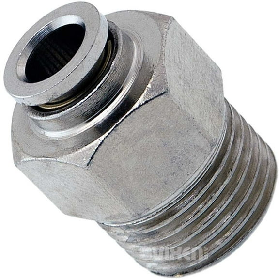 Vixen Air 3/8" NPT Male Push to Connect (PTC) Straight Pneumatic Fitting for 1/4" OD Hose VXA7381