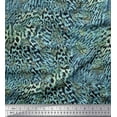 thumbnail image 1 of Soimoi Blue Velvet Fabric Leopard & Peacock Animal Skin Print Fabric by Yard 60 Inch Wide, 1 of 3